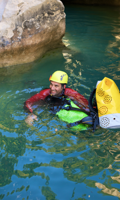 Plouf dans la vasque: Éclaboussure dans l’eau après un saut ludique