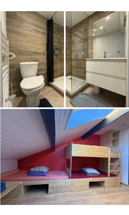 confort interieur gite groupe pays basque salle de bain moderne et chambre mansardee