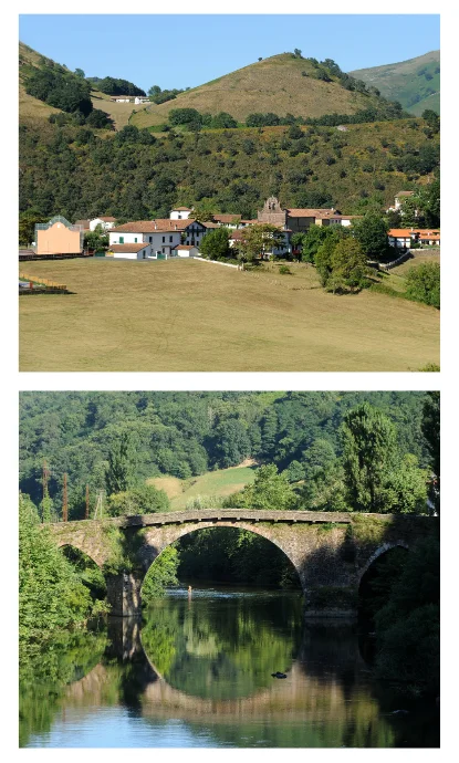 environnement pays basque a bidarray avec village pont et nature proche gite groupe grande capacite