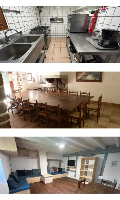 espaces communs gite groupe pays basque cuisine equipee salle a manger conviviale