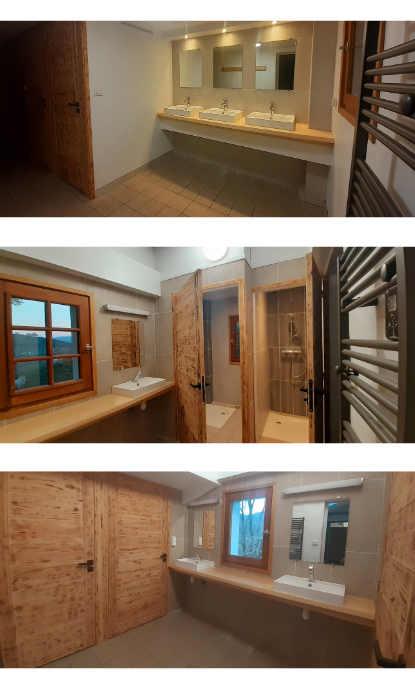 sanitaires collectifs modernes gite grande capacite confort et fonctionnalite